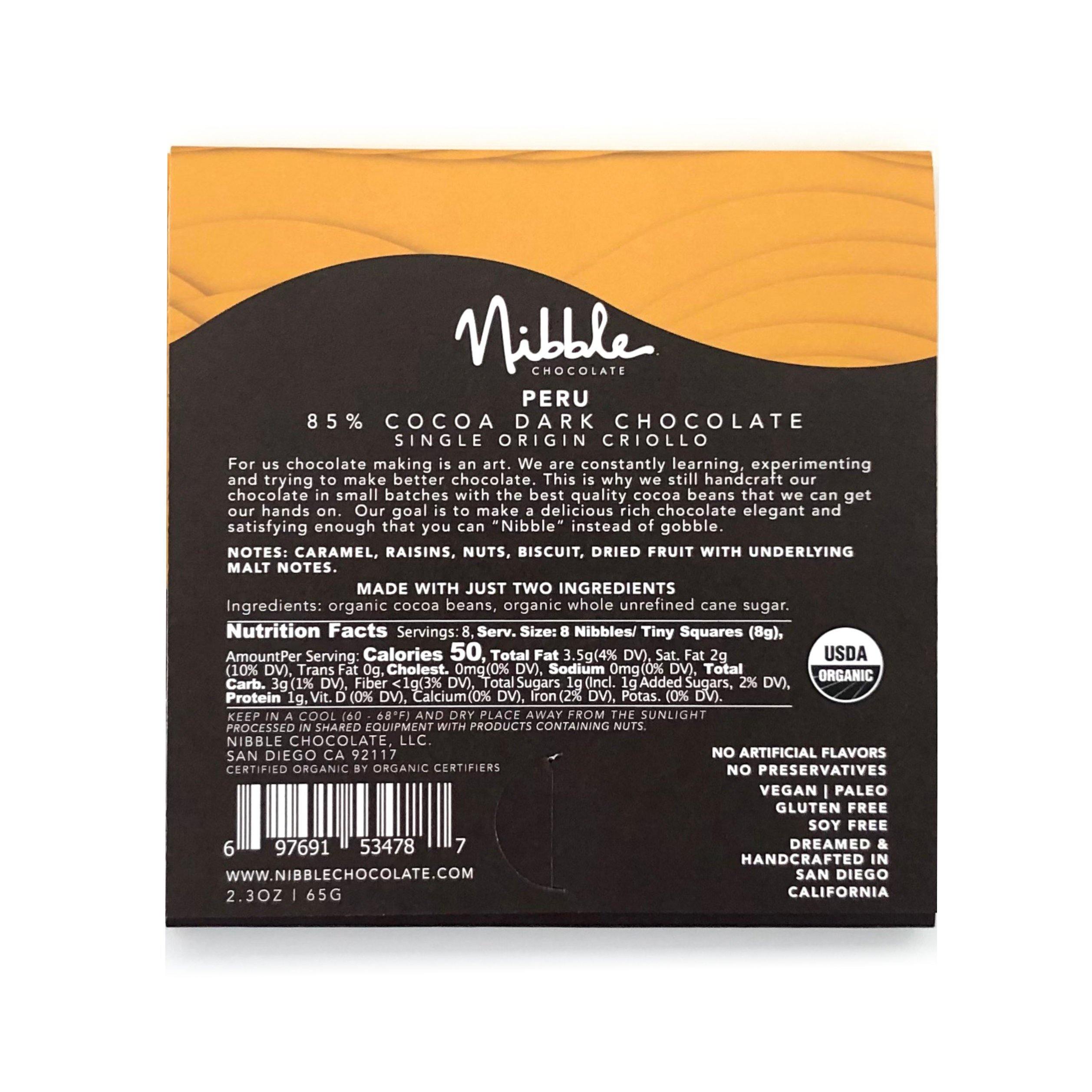 Cocoaページ Extra Dark Chocolate 85% Cocoa from Peru | Nibble – Nibble Chocolate